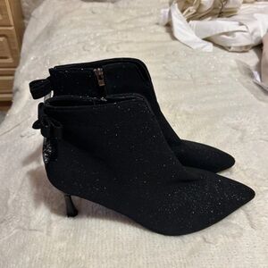 Zara Black Sparkle Heeled Boots